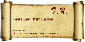 Teszler Marianna névjegykártya